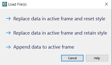 Append data to the active frame