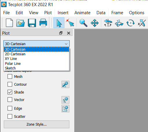 Select a 3D view in Tecplot