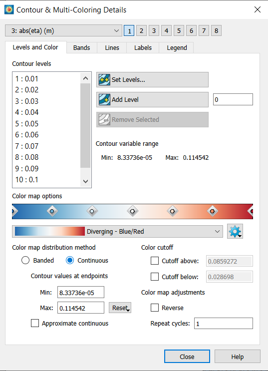 Choose a continuous colormap